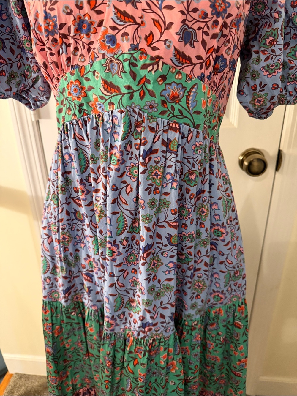 Boden Tiered Poplin Maxi Dress - Picture 7 of 9